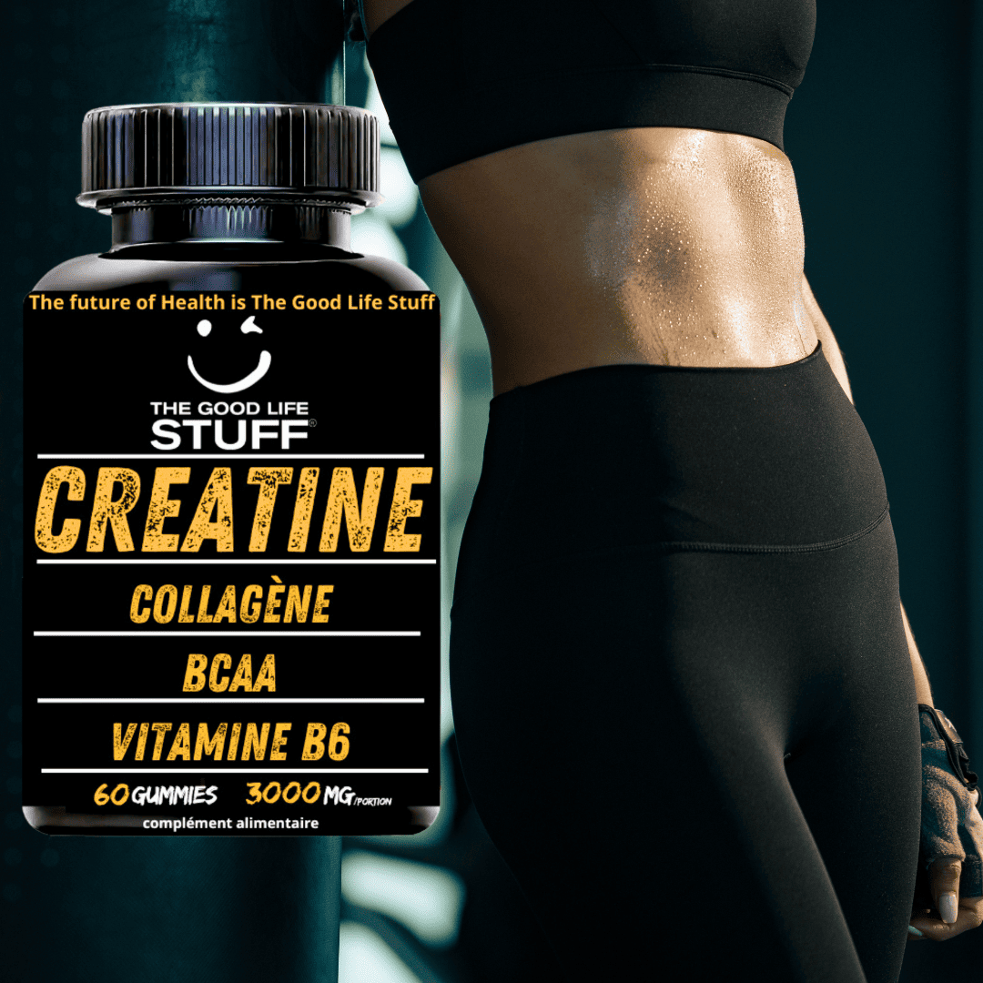 Creatine Monohydrate Gummies 3g/Musculation BCAA Pre Workout/Collagene/Vitamine B6/Sport/Fitness/Vegan/Sans Gluten/Sans OGM/Sans Sucre/Gout Naturel Fraise/Femme/Homme/60 Bonbon Créatine Santé/20 jours