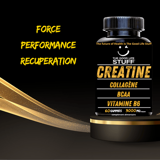 Creatine Monohydrate Gummies 3g/Collagene Marin/Musculation Pre Workout BCAA/Vitamine B6/Sport/Fitness/Vegan/Sans Gluten/Sans OGM/Sans Sucre/Gout Naturel Fraise/Femme/Homme/60 Bonbon Créatine Whey