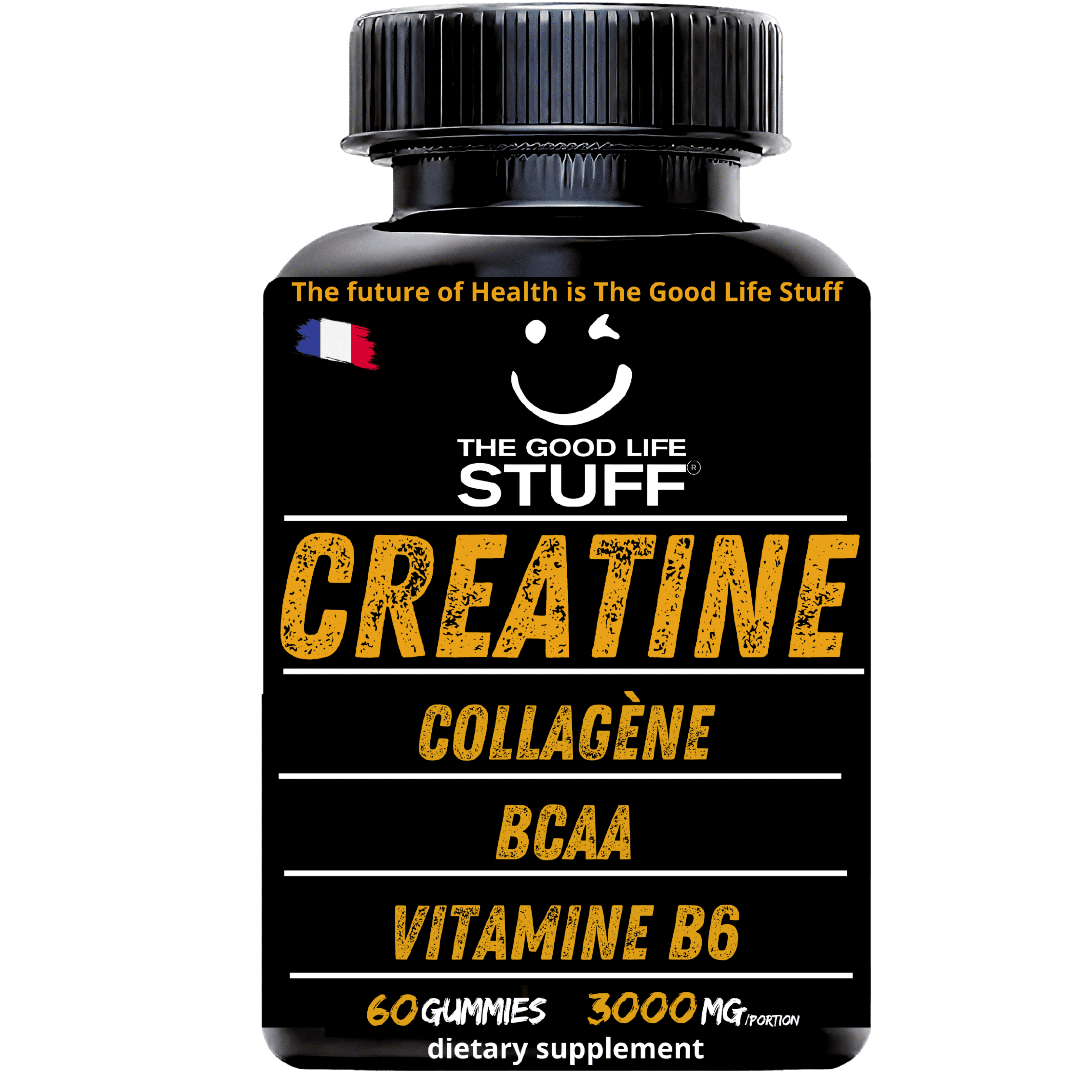 Creatine Monohydrate Gummies 3g/Musculation Collagene/BCAA Pre Workout/Vitamine B6/Sport/Fitness/Vegan/Sans Gluten/Sans OGM/Sans Sucre/Gout Naturel Fraise/Femme/Homme/60 Bonbon Créatine Santé/20 jours