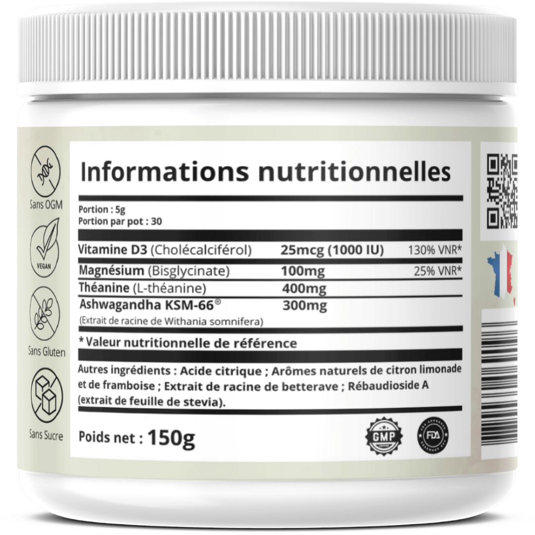 Boisson Ashwagandha LTheanine Magnesium Vitamine D3 The Good Life Stuff®