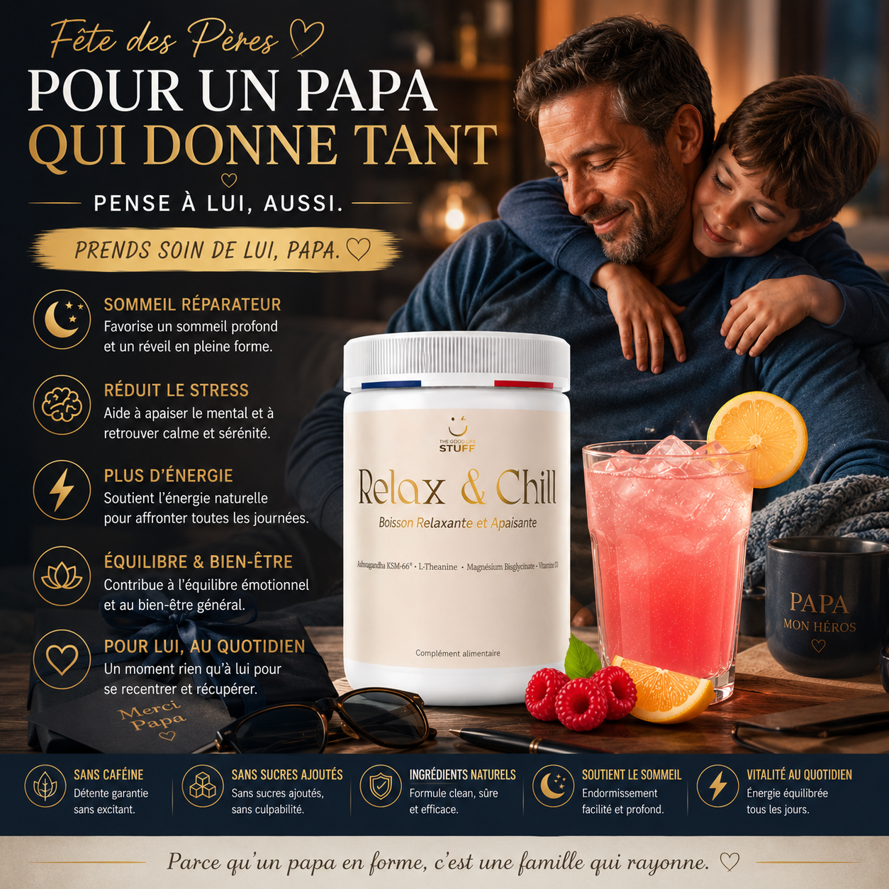 Boisson Ashwagandha LTheanine Magnesium Vitamine D3