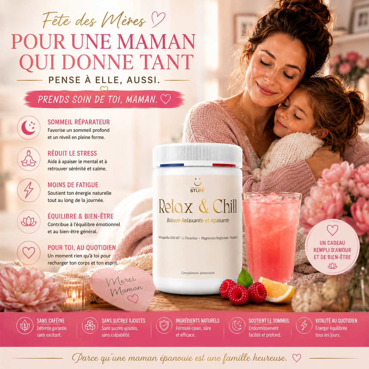 Boisson Ashwagandha LTheanine Magnesium Vitamine D3
