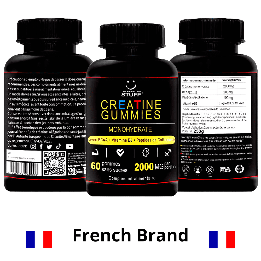 ✨💪Creatine Monohydrate Gummies BCAA Collagen Vitamin / Women Men / Vegan / Sugar-free / Gluten-free / Non-GMO⚡️🍬/  The Good Life Stuff buy it on Amazon