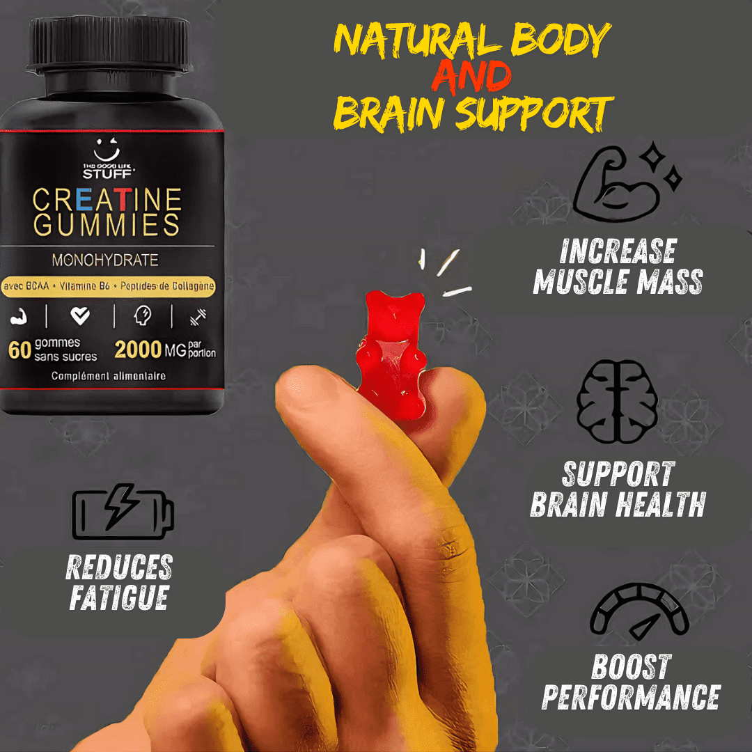 ✨💪Creatine Monohydrate Gummies BCAA Collagen Vitamin / Women Men / Vegan / Sugar-free / Gluten-free / Non-GMO⚡️🍬/  The Good Life Stuff buy it on Amazon