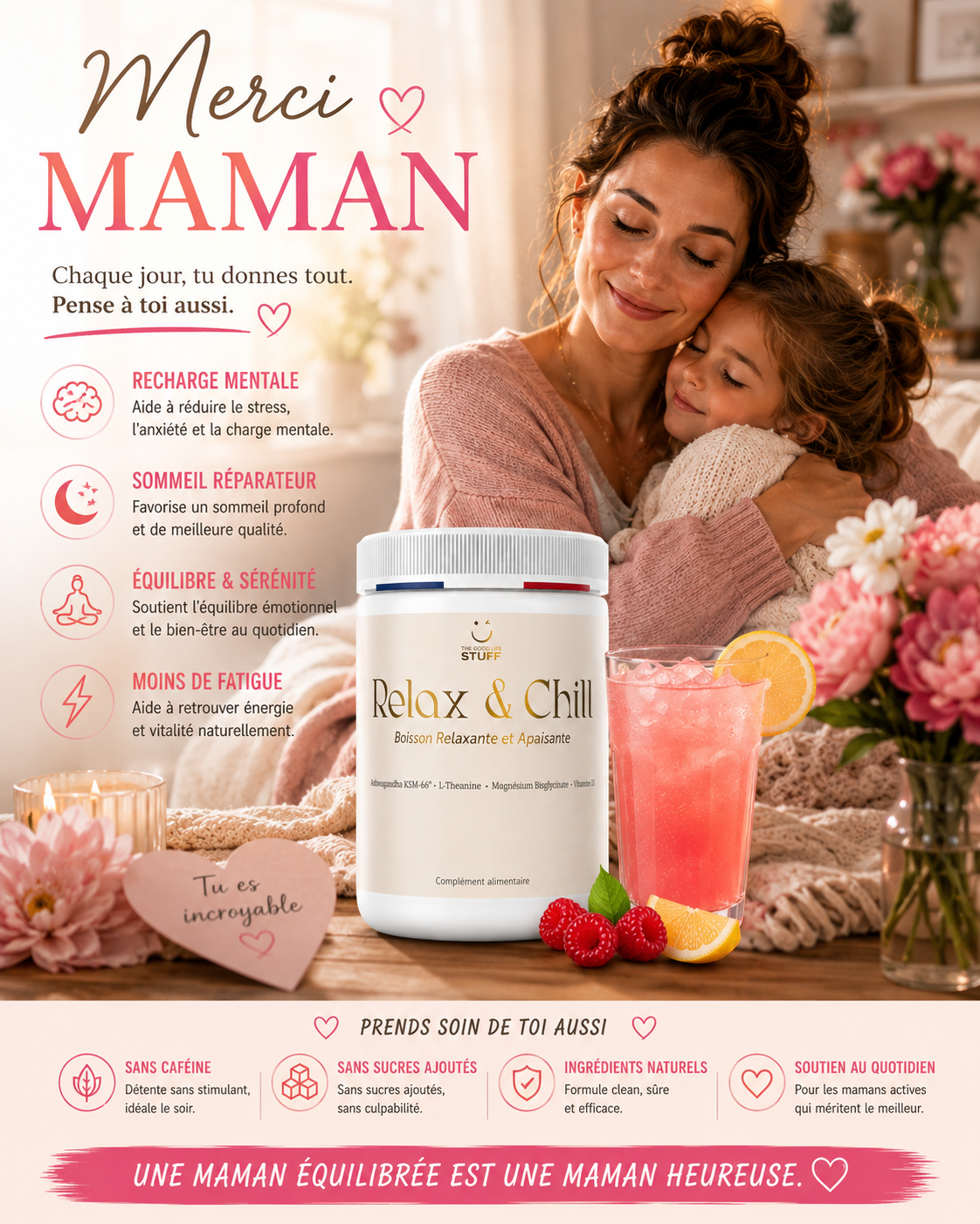 Boisson Ashwagandha LTheanine Magnesium Vitamine D3