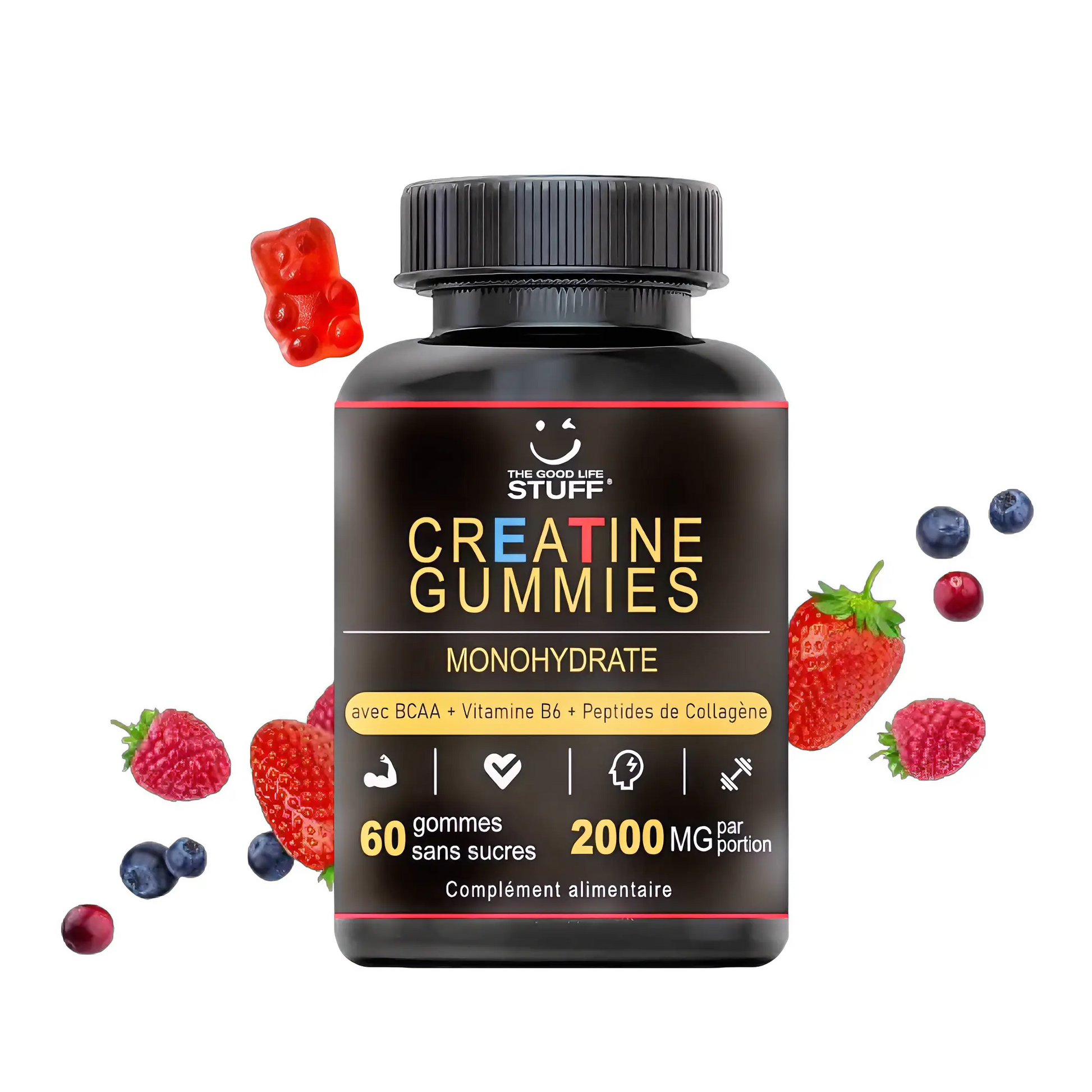 ✨💪Creatine Monohydrate Gummies BCAA Collagen Vitamin / Women Men / Vegan / Sugar-free / Gluten-free / Non-GMO⚡️🍬 The Good Life Stuff®